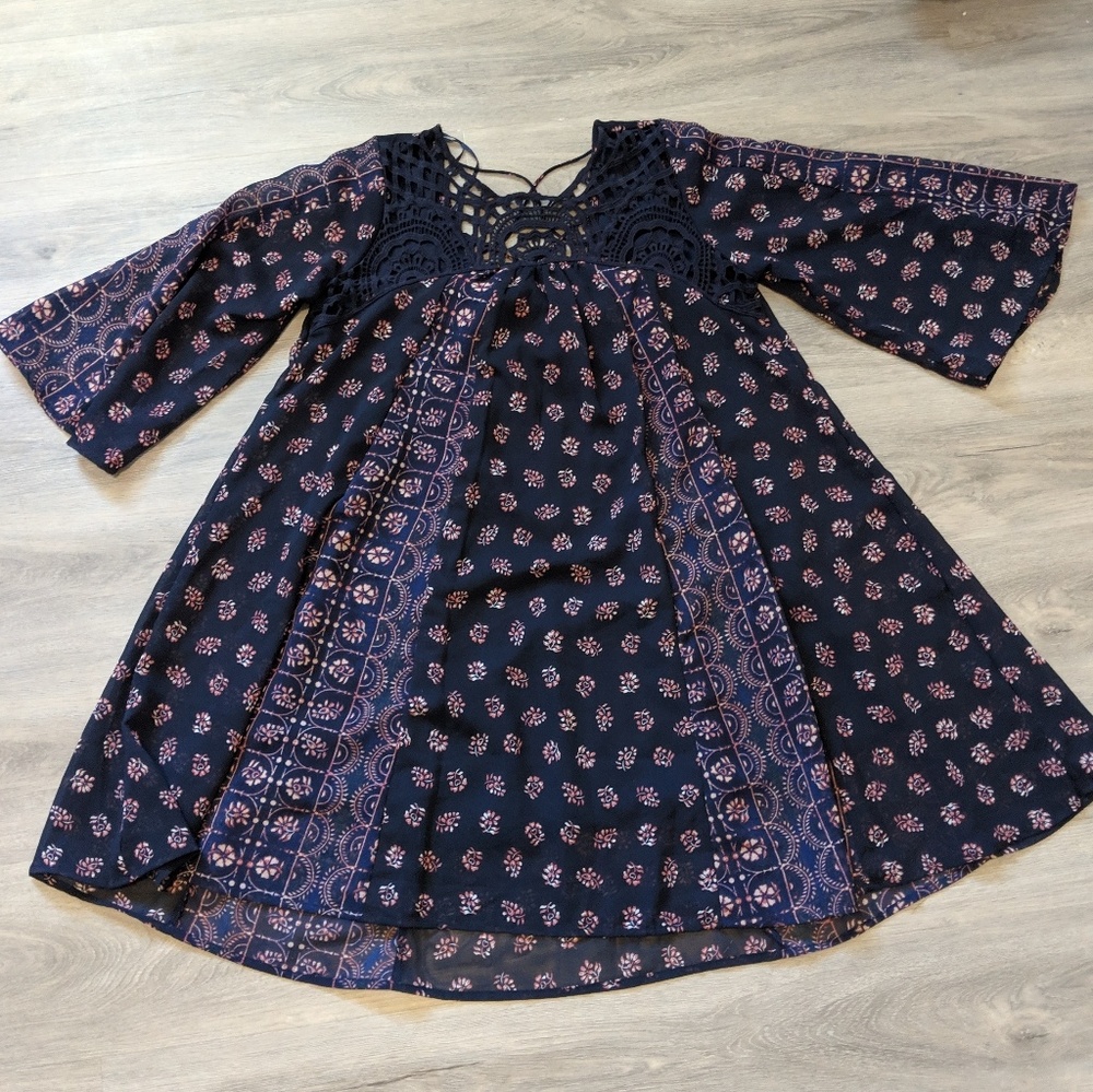 Navy Babydoll Dress